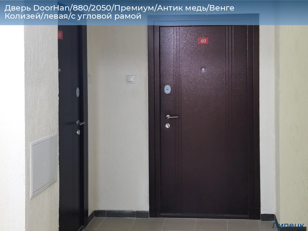 Дверь DoorHan/880/2050/Премиум/Антик медь/Венге Колизей/левая/с угловой рамой, lipetsk.doorhan.ru