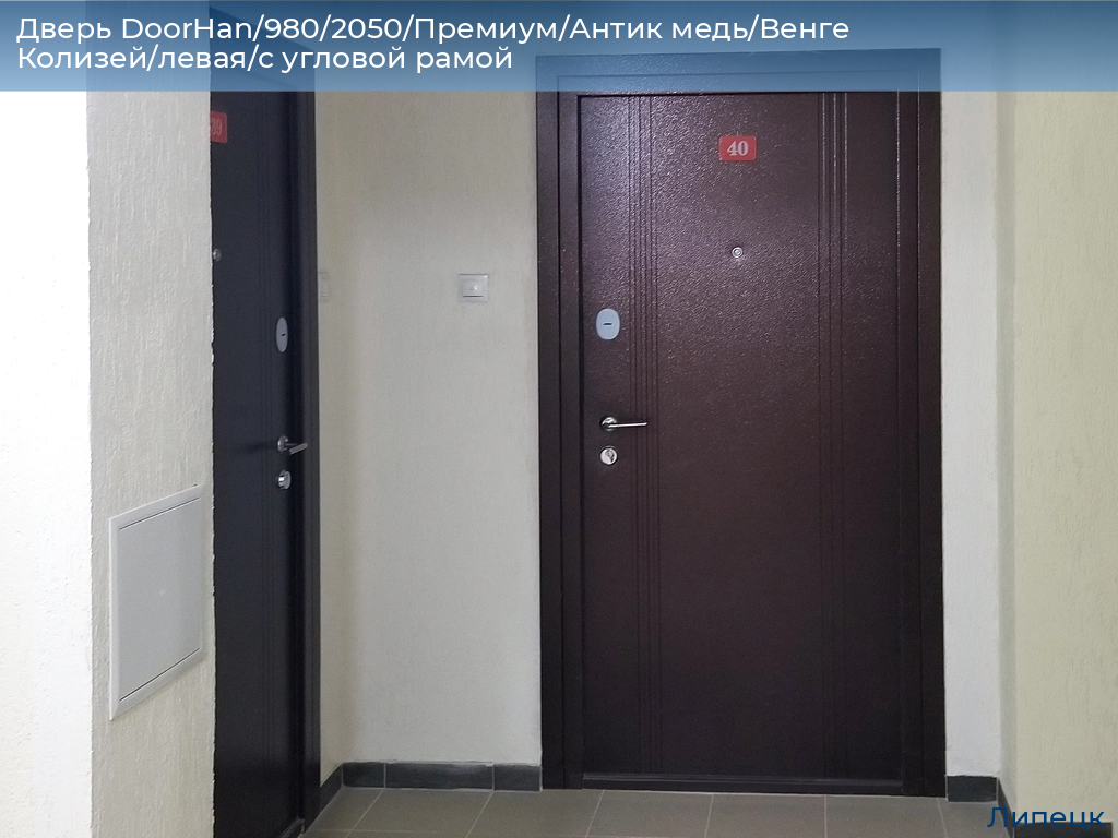 Дверь DoorHan/980/2050/Премиум/Антик медь/Венге Колизей/левая/с угловой рамой, lipetsk.doorhan.ru